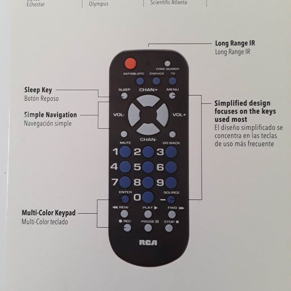 RCA PROGRAMMABLE UNIVERSAL REMOTE CONTROL - NEW OPEN PACKAGE - MODEL # RCR503BE - Picture 4 of 5